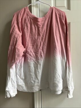 Old Navy Pink-to-White Ombre Crewneck Sweatshirt
